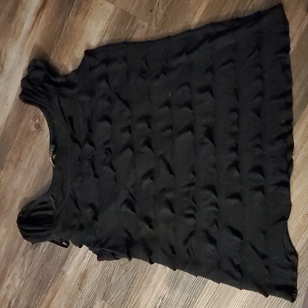 AB Studio size large black ruffel shirt